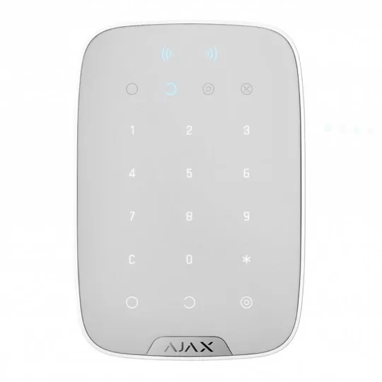 Клавіатура з підтримкою безконтактних карток і брелоків Ajax KeyPad Plus Біла